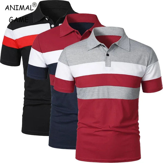 Summer Luxury Polo Shirt Mens Polo Large T Shirts Stritching Shorts Sleeve Turn-down Collar Business Tee Shirt Sweatwear 6XL - Chakastore