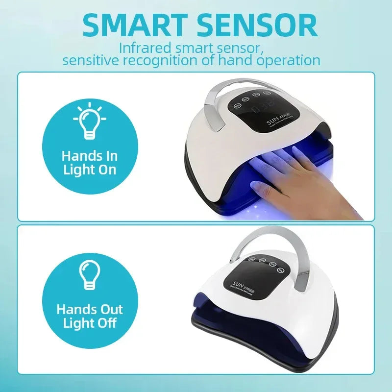 320W SUN X19 MAX Nail Dryer Machine 72 LEDS UV LED Lamp for Nails Gel Polish Curing Manicure Lamp With Large LCD Touch Screen - Chakastore