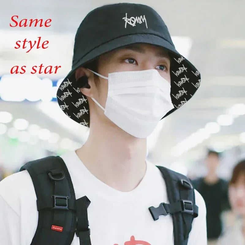 Big Head XL63cm Letter Print Bucket Hats Men Women Large Size Reversible Hip Hop Fisherman Caps Summer Sun Hat Plus Size Panama