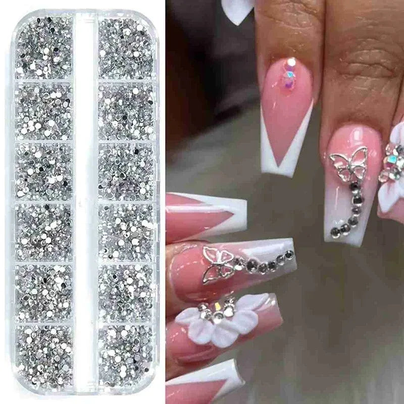 Nails Art Multi-Size Flat Back Acrylic Rhinestones 3D Crystal DIY Decorations Glitter Crystal Gem Manicure Accessories With - Chakastore