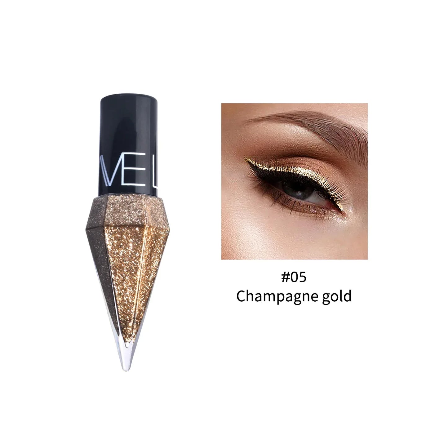 Diamond Shiny Eye Liners Eyeshadow Waterproof Silver Rose Gold Color Glitter Sequins Eyeliner Eye Shadow Makeup Beauty Cosmetics