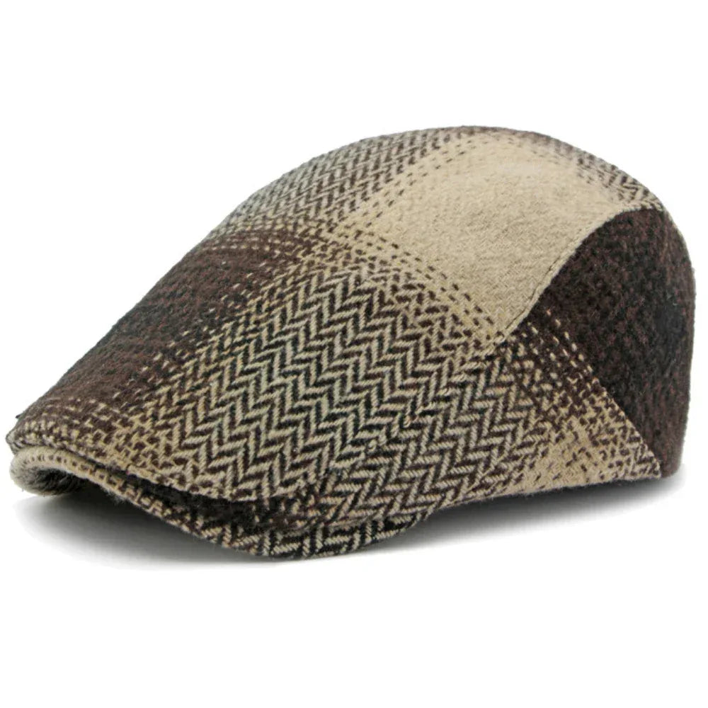 HT4238 Berets New Plaid Artist Painter Beret Hat Male Female Spring Autumn   Flat Caps for Men Women Retro Beret Caps
