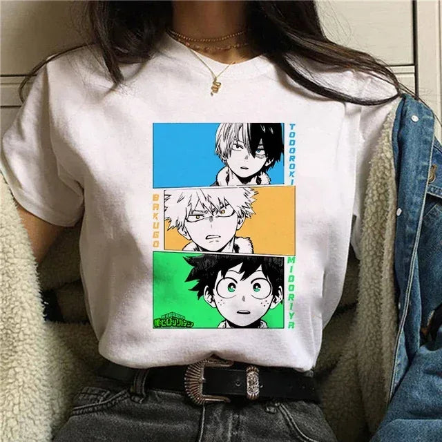 Manga Cute My Hero Academia Anime T Shirt Women Boku No Hero Academia T-shirt Bakugou Himiko Toga Tees Anime Deku Tshirt - Chakastore