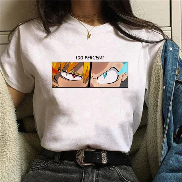 Manga Cute My Hero Academia Anime T Shirt Women Boku No Hero Academia T-shirt Bakugou Himiko Toga Tees Anime Deku Tshirt