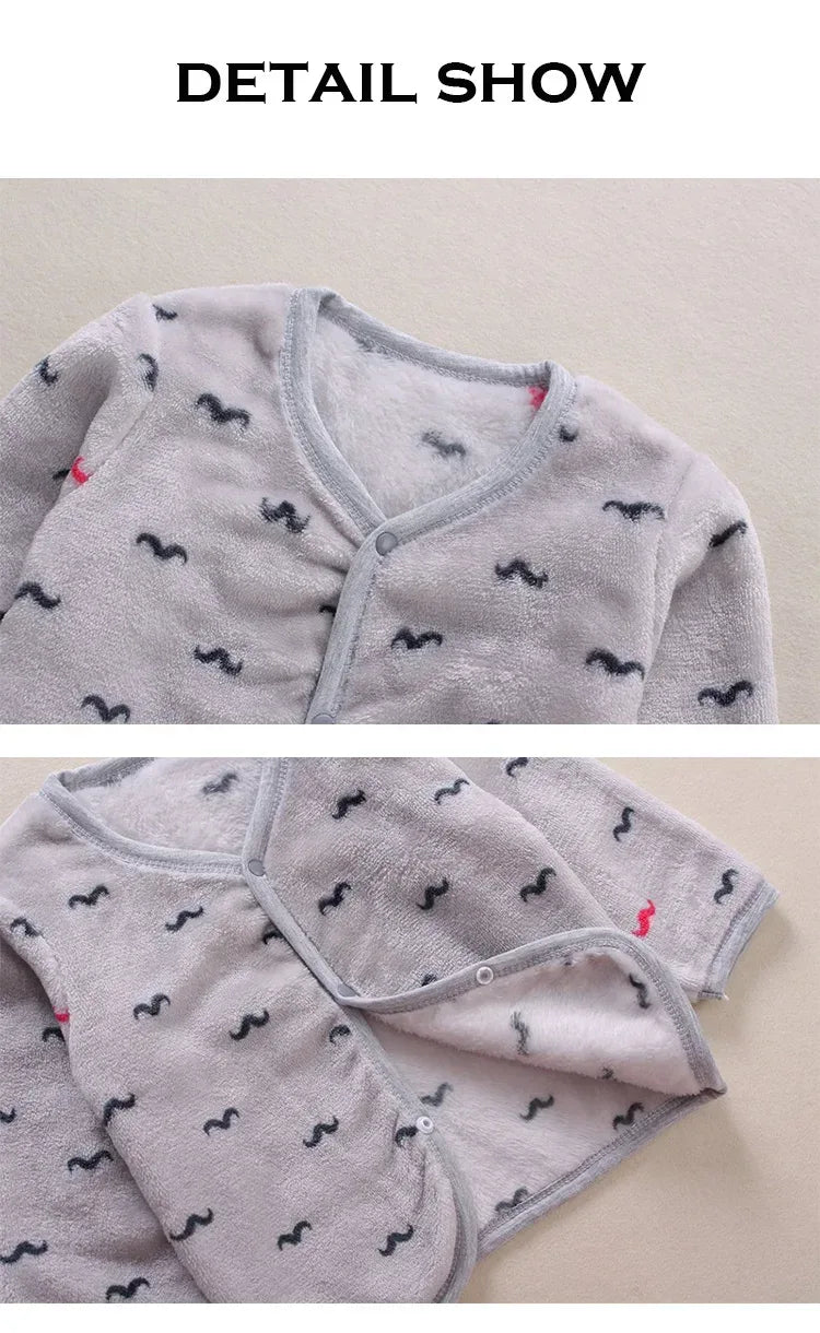 2Pcs Set Newborn Baby Clothing Flannle Spring Autumn Set for Babies Soft Toddler Jacket Baby Pant Cartoon Boys Girls Set 0-24M - Chakastore