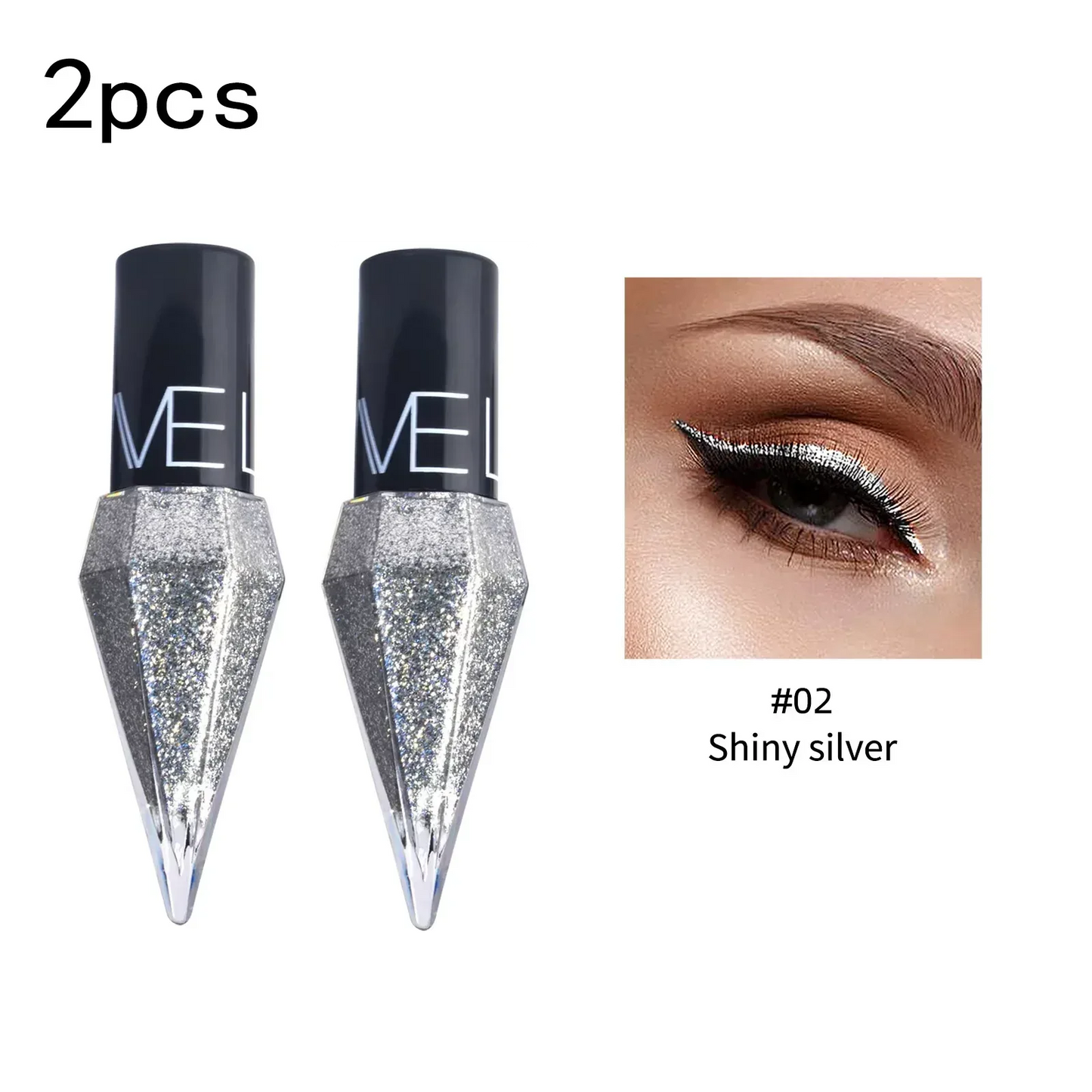 Diamond Sparkling Liquid Eyeliner Pearlescent color development quick dry waterproof not easily smudging liquid eyeliner - Chakastore