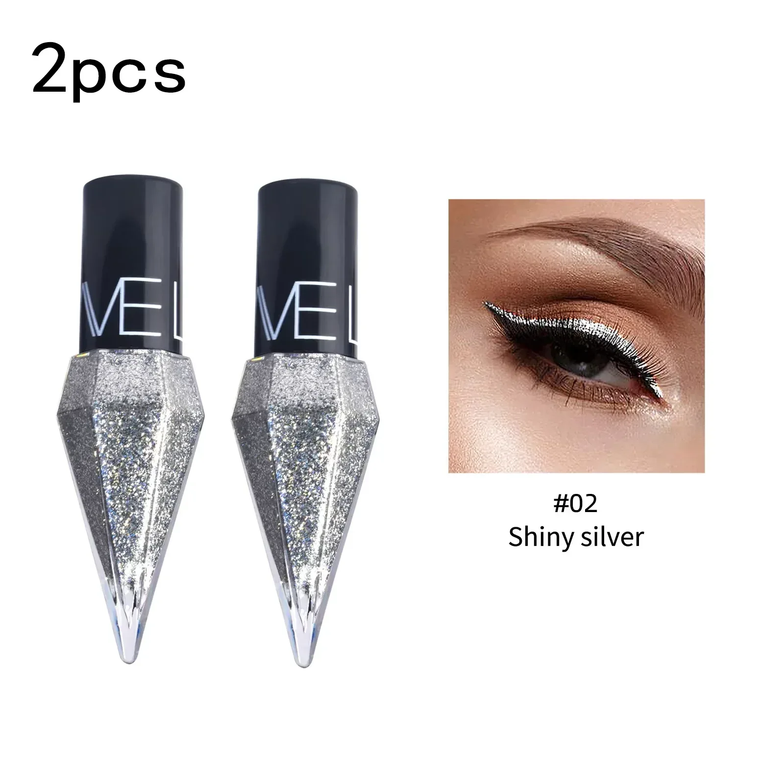 Diamond Sparkling Liquid Eyeliner Pearlescent color development quick dry waterproof not easily smudging liquid eyeliner - Chakastore