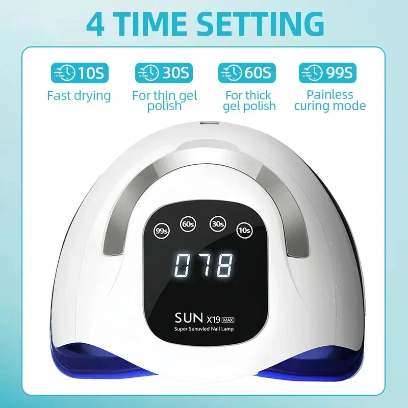 320W SUN X19 MAX Nail Dryer Machine 72 LEDS UV LED Lamp for Nails Gel Polish Curing Manicure Lamp With Large LCD Touch Screen - Chakastore
