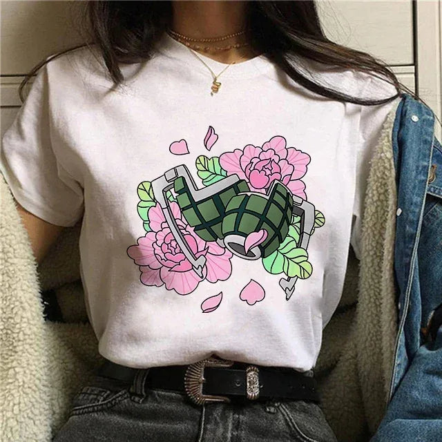 Manga Cute My Hero Academia Anime T Shirt Women Boku No Hero Academia T-shirt Bakugou Himiko Toga Tees Anime Deku Tshirt