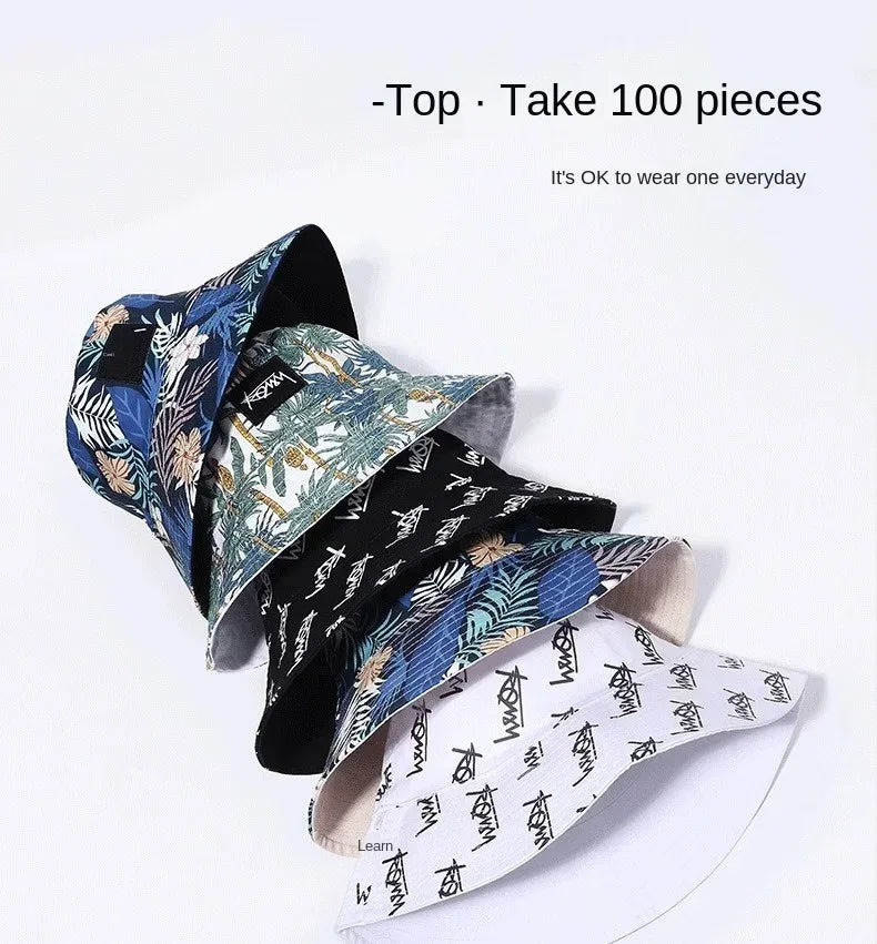 Big Head XL63cm Letter Print Bucket Hats Men Women Large Size Reversible Hip Hop Fisherman Caps Summer Sun Hat Plus Size Panama
