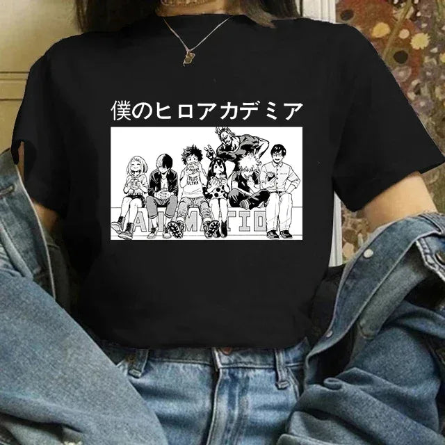 Manga Cute My Hero Academia Anime T Shirt Women Boku No Hero Academia T-shirt Bakugou Himiko Toga Tees Anime Deku Tshirt