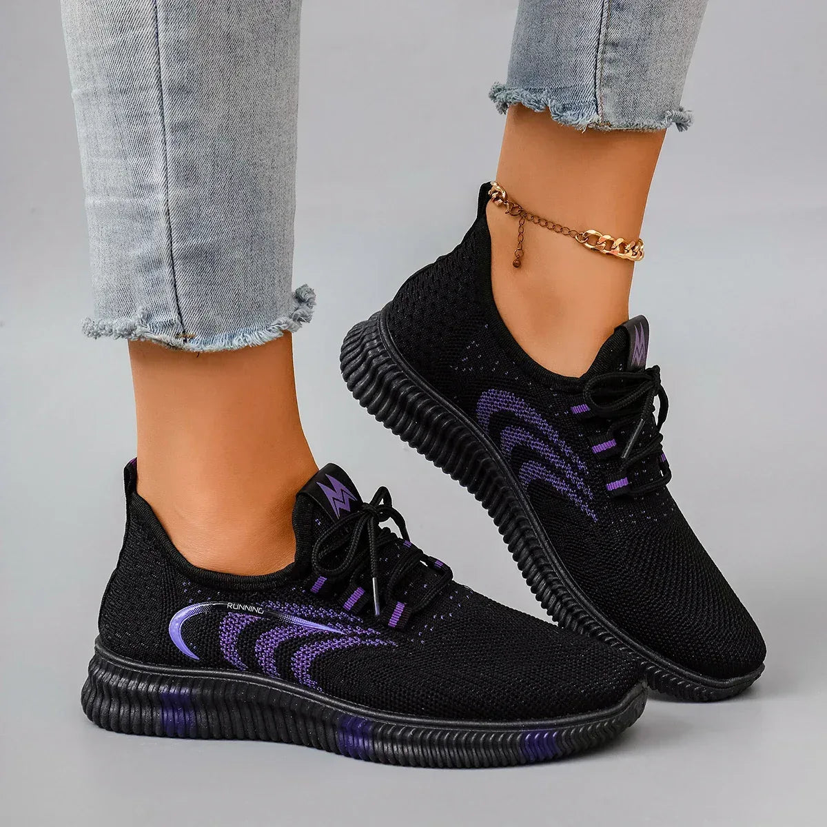 Spring and Autumn New Women's Casual Lace up Comfortable, Breathable, Lightweight and Wear-Resistant Sports Shoes - Chakastore