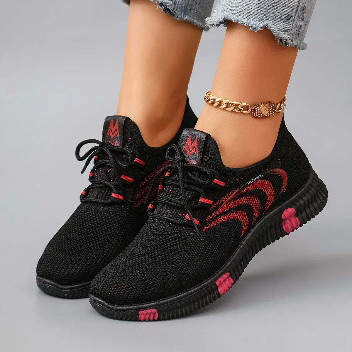 Spring and Autumn New Women's Casual Lace up Comfortable, Breathable, Lightweight and Wear-Resistant Sports Shoes - Chakastore