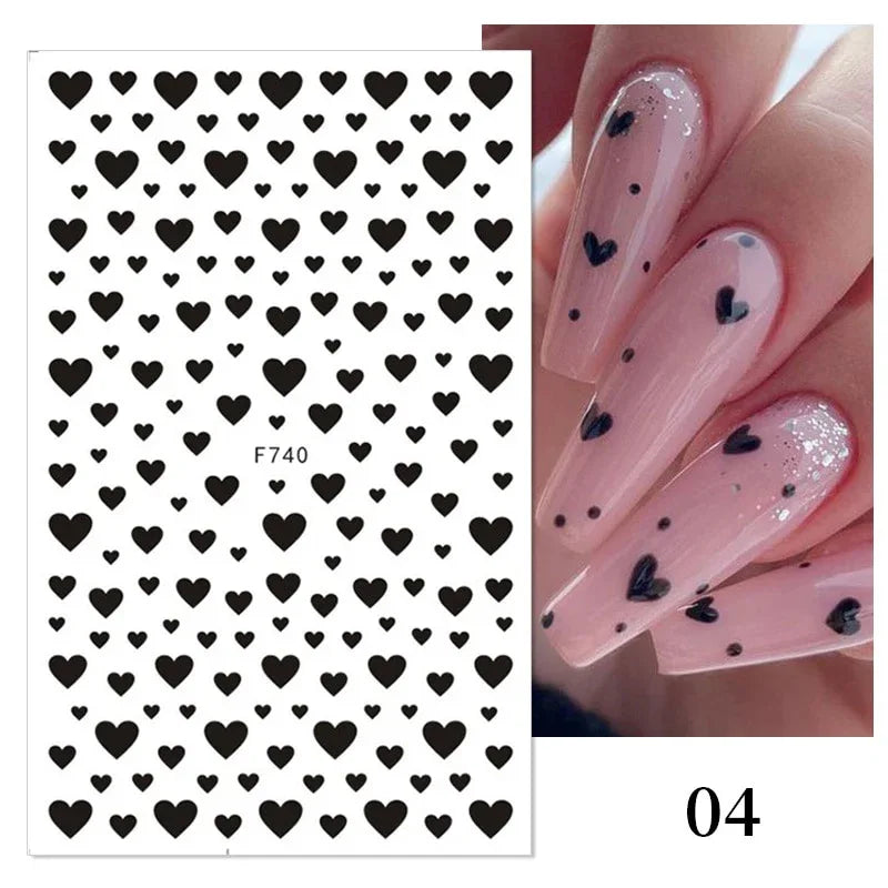 Gold 3D Nail Sticker Curve Stripe Lines Nails Stickers Gradient Adhesive Striping Tape Nail Foil Nail Art Stickers Decals Silver