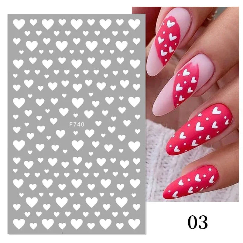 Gold 3D Nail Sticker Curve Stripe Lines Nails Stickers Gradient Adhesive Striping Tape Nail Foil Nail Art Stickers Decals Silver