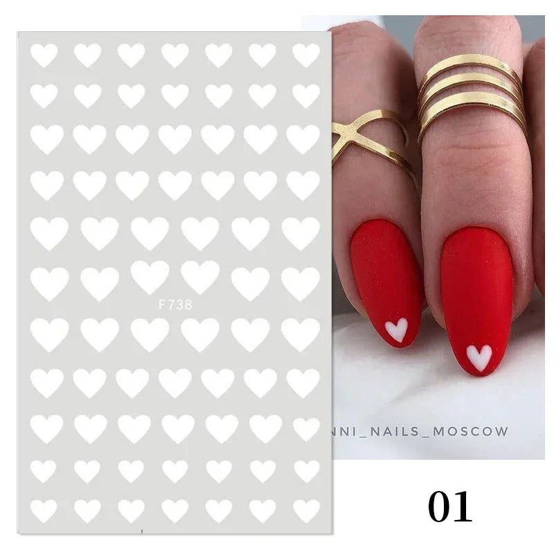 Gold 3D Nail Sticker Curve Stripe Lines Nails Stickers Gradient Adhesive Striping Tape Nail Foil Nail Art Stickers Decals Silver