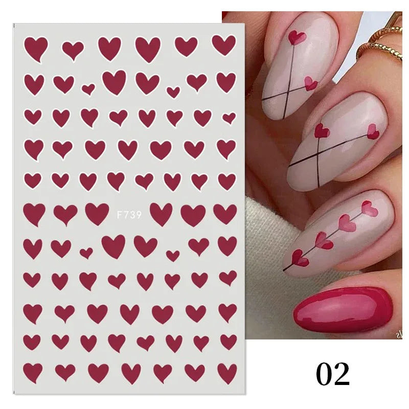 Gold 3D Nail Sticker Curve Stripe Lines Nails Stickers Gradient Adhesive Striping Tape Nail Foil Nail Art Stickers Decals Silver