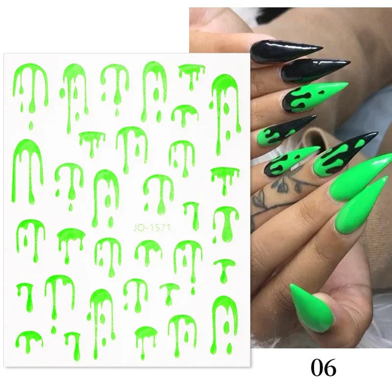 Gold 3D Nail Sticker Curve Stripe Lines Nails Stickers Gradient Adhesive Striping Tape Nail Foil Nail Art Stickers Decals Silver